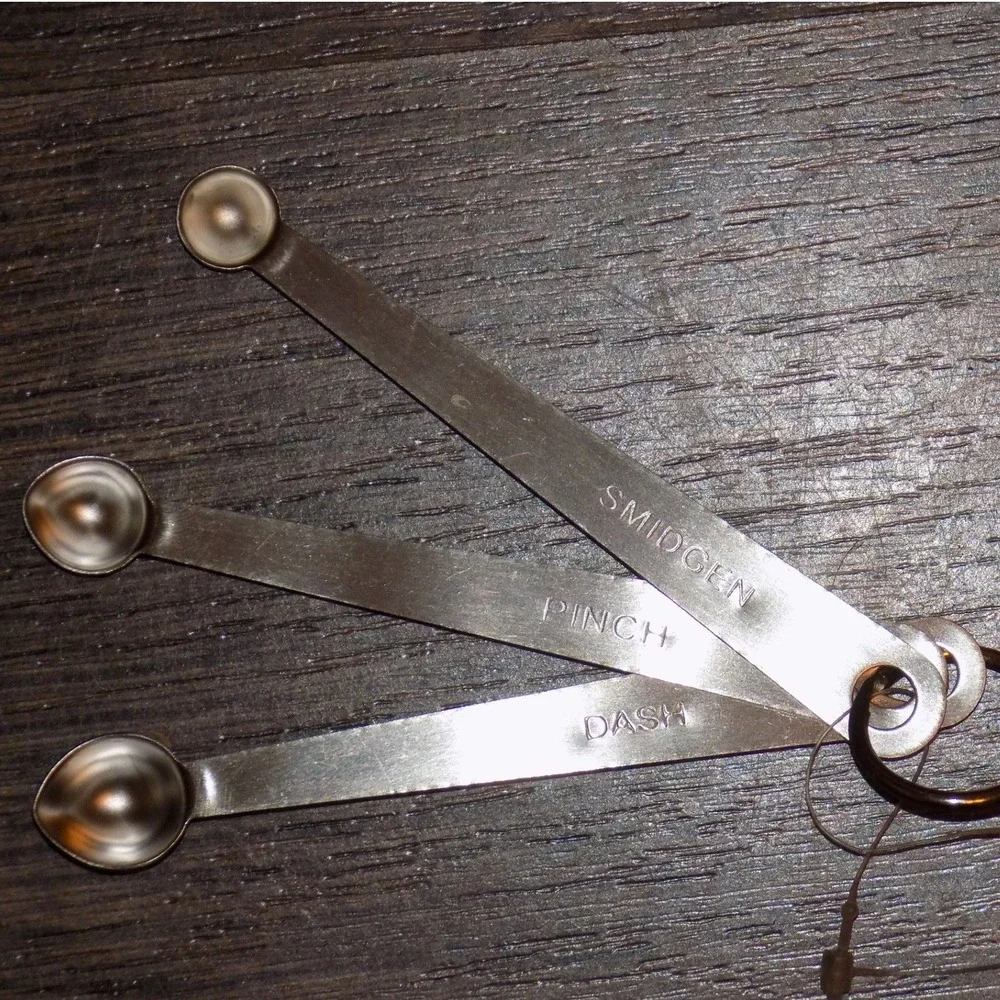 Set 3 Smidgen Pinch‎ Dash Measuring Spoons Small Tiny Spices Herbs Cooking